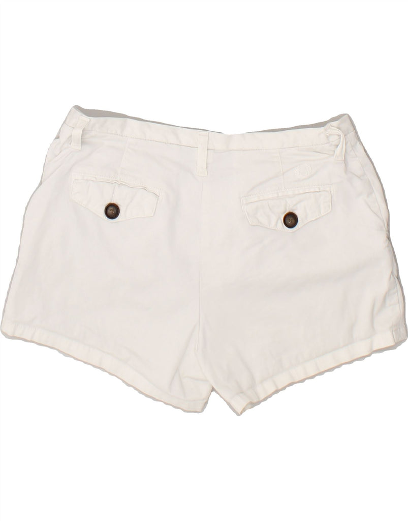 FRED PERRY Womens Hot Pants IT 42 Medium W30  White Cotton | Vintage Fred Perry | Thrift | Second-Hand Fred Perry | Used Clothing | Messina Hembry 