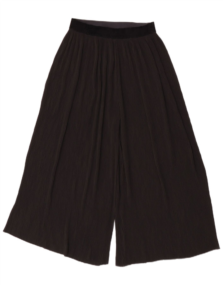 Zara Womens Wide Leg Capri Trousers Small W26 L21 Black