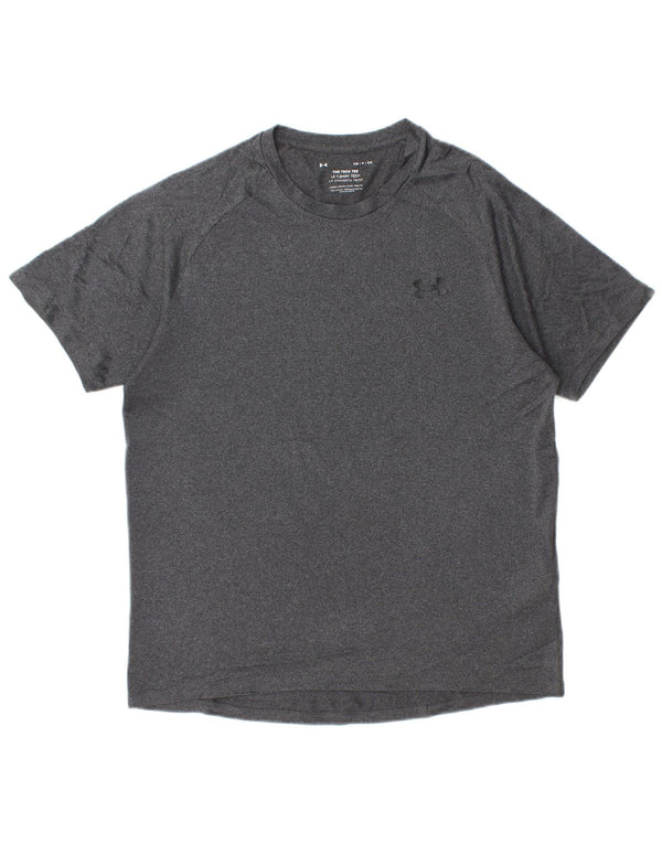 UNDER ARMOUR Mens T-Shirt Top Small Grey Flecked Polyester