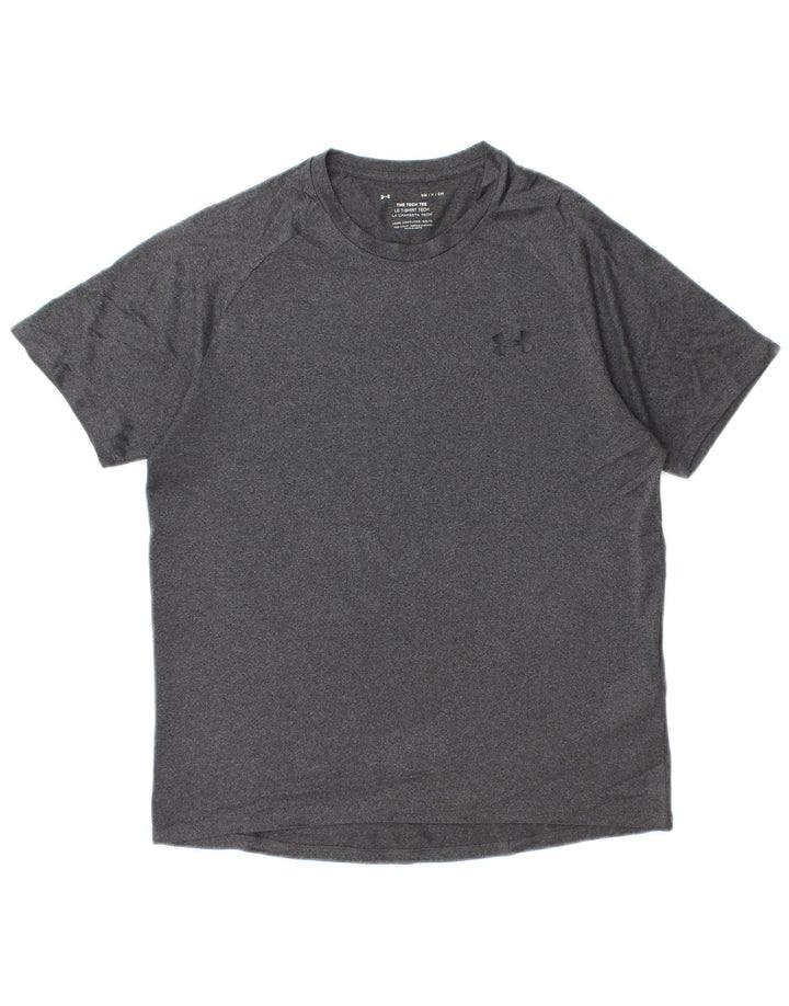 UNDER ARMOUR Mens T-Shirt Top Small Grey Flecked Polyester
