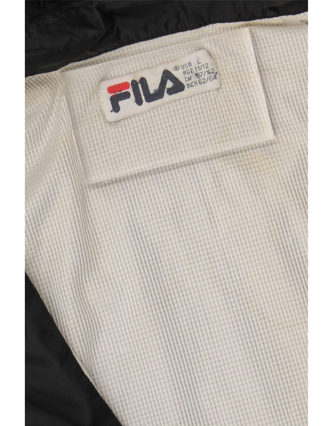 FILA Boys Oversized Graphic Hooded Rain Jacket 11-12 Years Large  Black