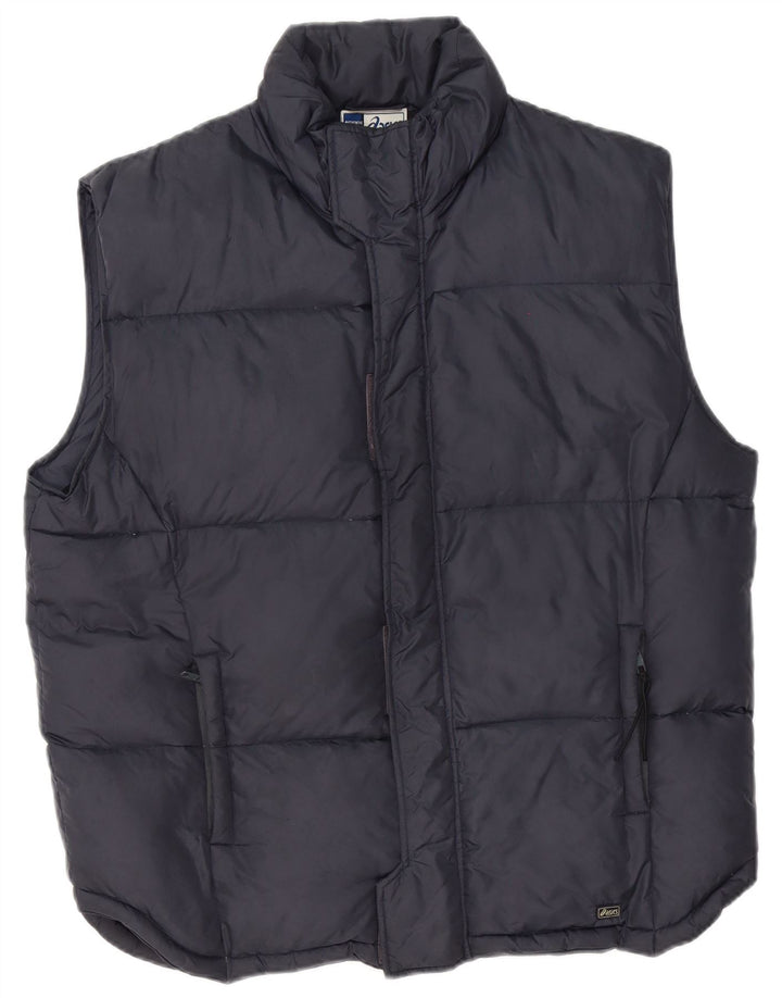 Asics Mens Padded Gilet UK 40 Large Navy Blue Nylon