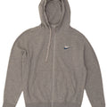 NIKE Mens Zip Hoodie Sweater Small Grey Flecked Cotton