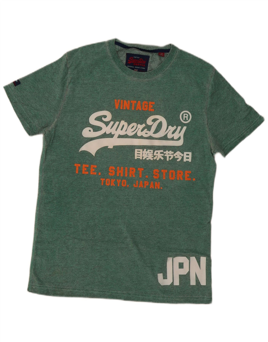 Superdry Mens Graphic T-Shirt Top Large Green Cotton