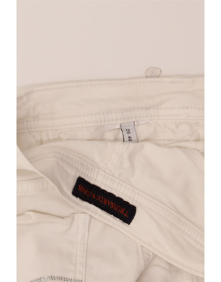 TRUSSARDI Womens Slim Jeans W26 L27 White Vintage Trussardi and Second-Hand Trussardi from Messina Hembry 