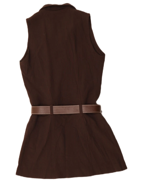 Patrizia Pepe Womens Sleeveless A-Line Dress IT 42 Medium Brown Viscose