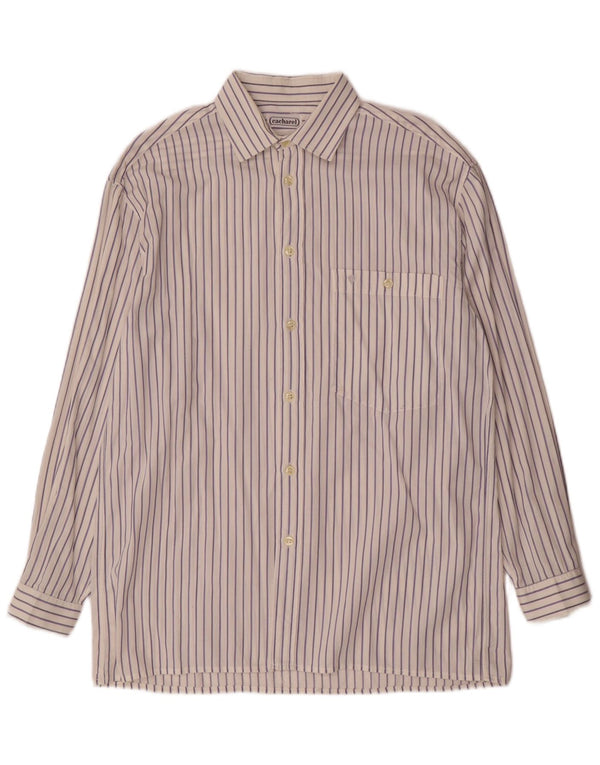 CACHAREL Mens Shirt Size 15 3/4 40 Medium White Striped