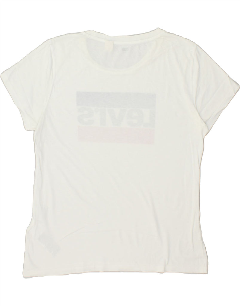 LEVI'S Womens Graphic T-Shirt Top UK 16 Large White | Vintage Levi's | Thrift | Second-Hand Levi's | Used Clothing | Messina Hembry 