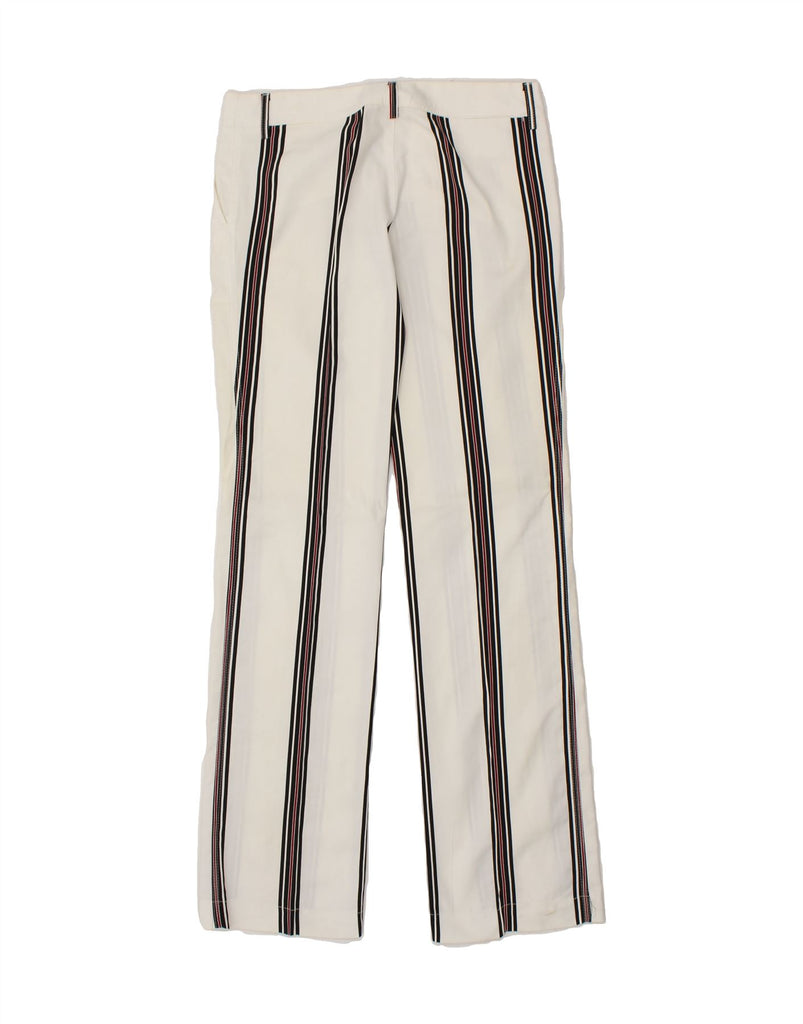 VINTAGE Womens Straight Chino Trousers UK 42 Medium W32 L34 White Striped Vintage Vintage and Second-Hand Vintage from Messina Hembry 