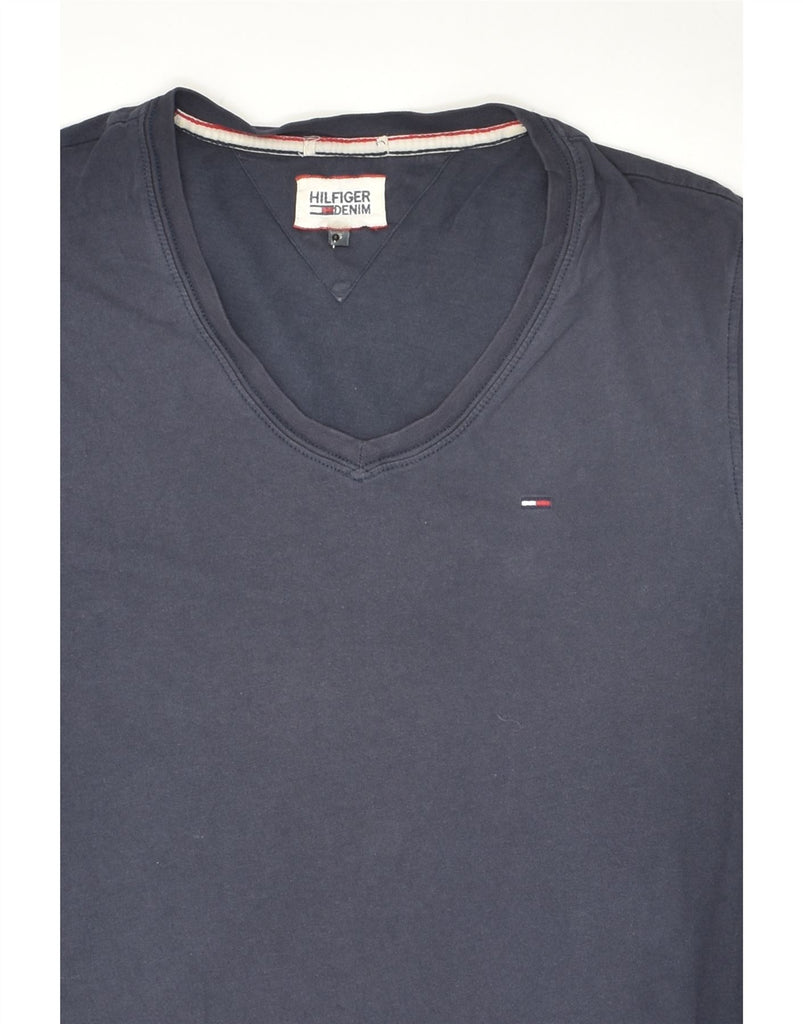 TOMMY HILFIGER Mens T-Shirt Top Small Navy Blue Cotton | Vintage Tommy Hilfiger | Thrift | Second-Hand Tommy Hilfiger | Used Clothing | Messina Hembry 