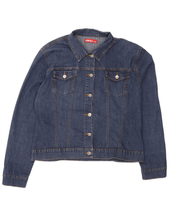 Vintage Womens Denim Jacket UK 16 Large Blue Cotton