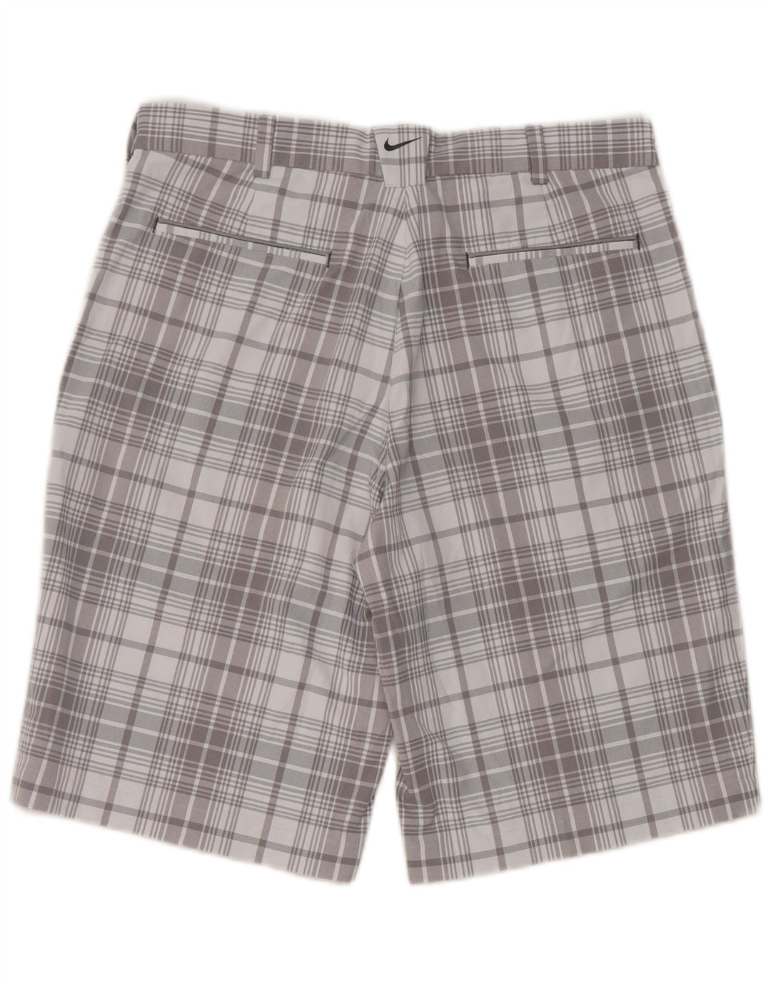 Nike Mens Dri Fit Chino Shorts W32 Medium Grey Check Polyester