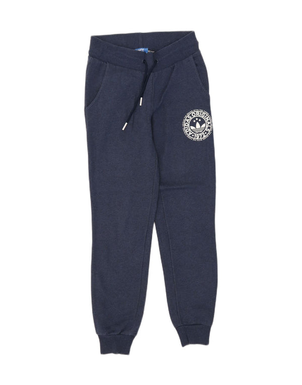 Adidas Womens Graphic Tracksuit Trousers Joggers UK 8 Small Navy Blue