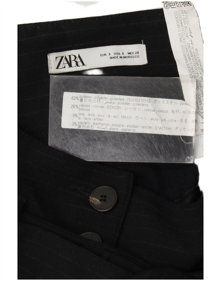 Zara Womens Harem Trousers Small W26 L25 Navy Blue Pinstripe Polyester
