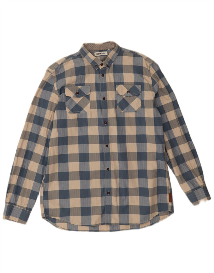 Ben Sherman Boys Shirt 14-15 Years Blue Check Cotton