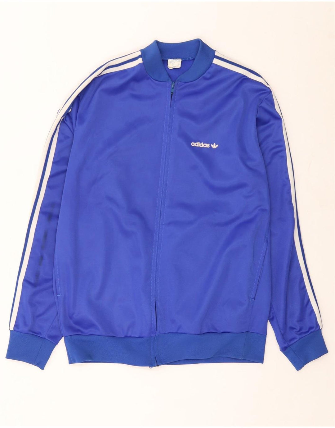 Adidas Mens Tracksuit Top Jacket Large Blue Polyester
