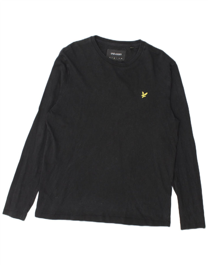 Lyle & Scott Mens Top Long Sleeve Medium Black Cotton