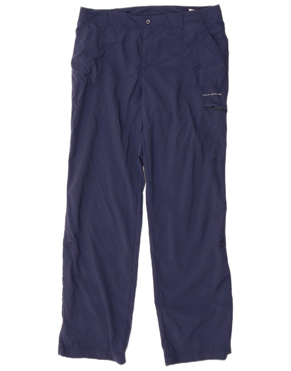 COLUMBIA Womens Omni-Shade Cargo Trousers US 12 Large W34 L32 Navy Blue