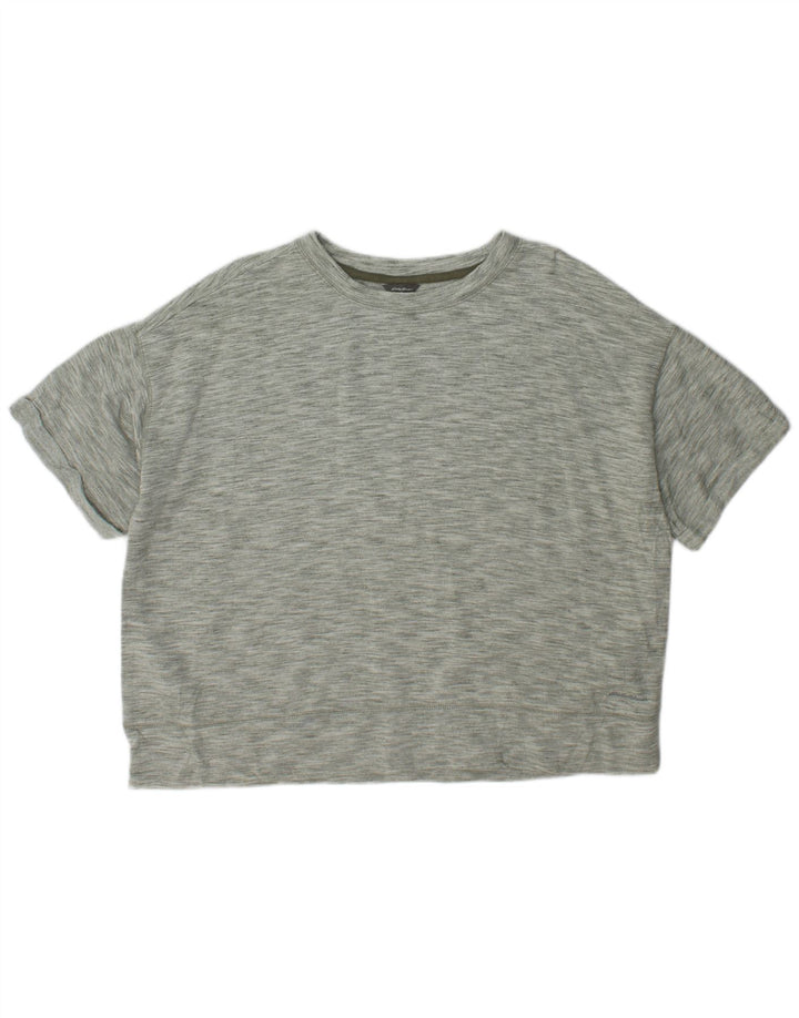 Eddie Bauer Womens Oversized T-Shirt Top UK 18 XL Green Flecked Polyester
