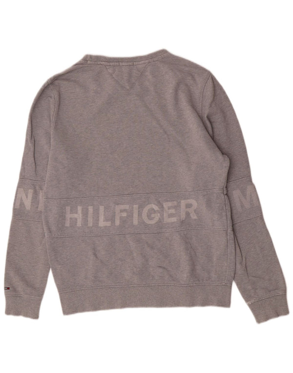 Tommy Hilfiger Mens Graphic Sweatshirt Jumper Large Grey Cotton