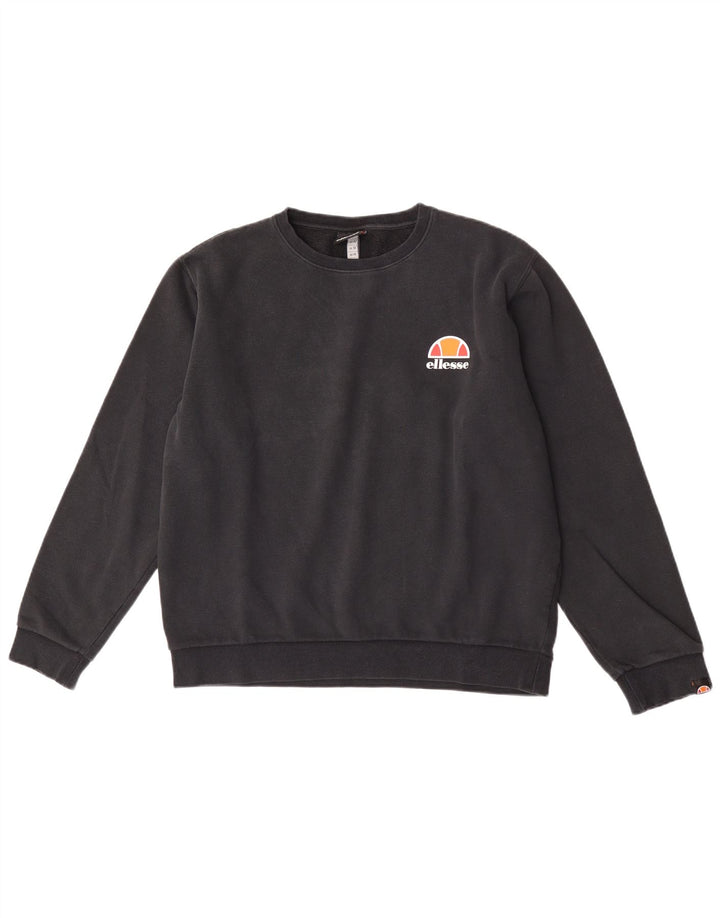 Ellesse Womens Sweatshirt Jumper UK 14 Large Black Cotton