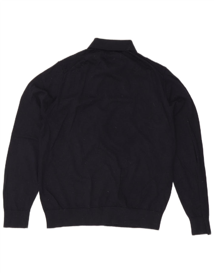 Marks & Spencer Mens Autograph Polo Neck Jumper Sweater Large Navy Blue