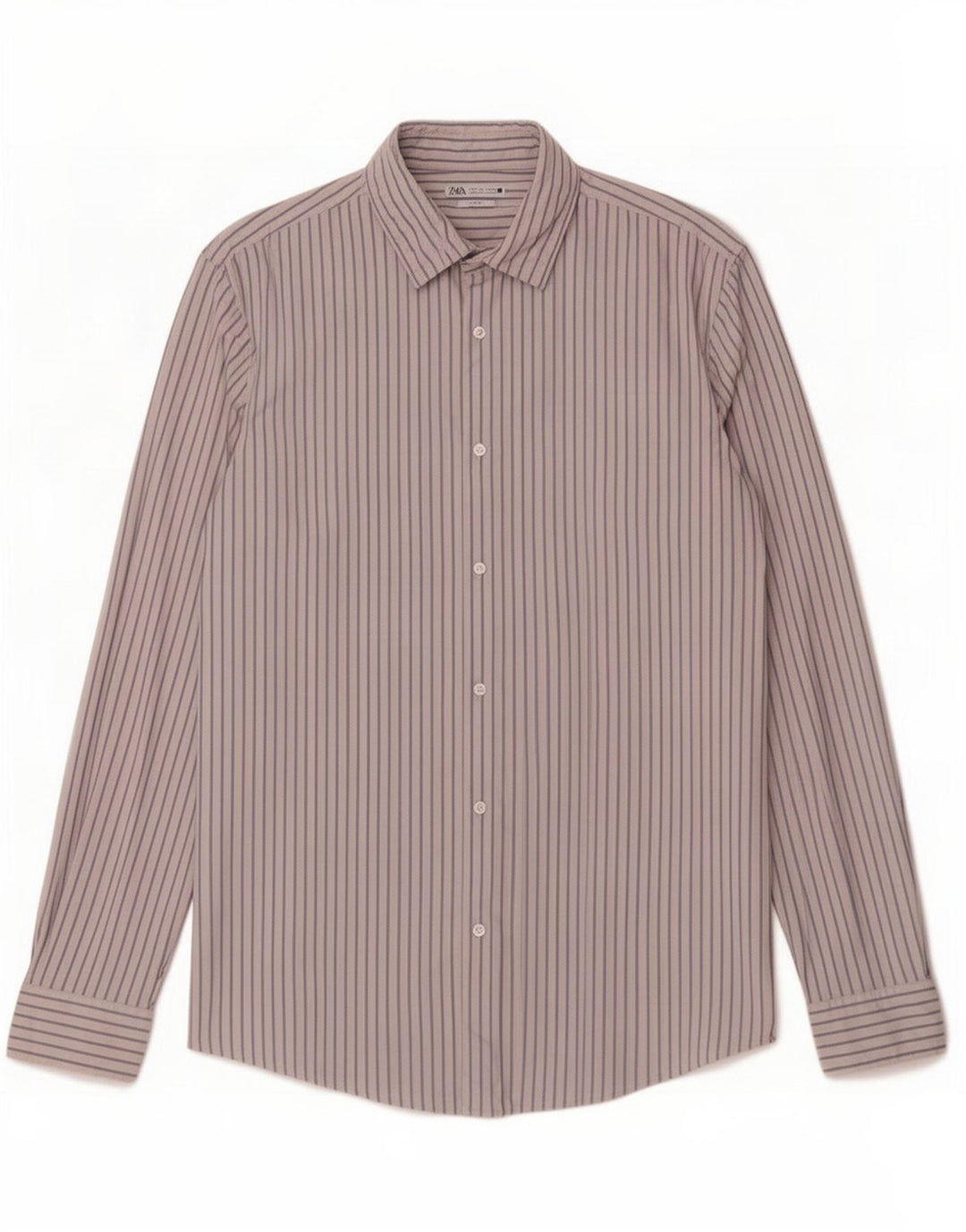 Zara Mens Slim Fit Shirt Large White Pinstripe