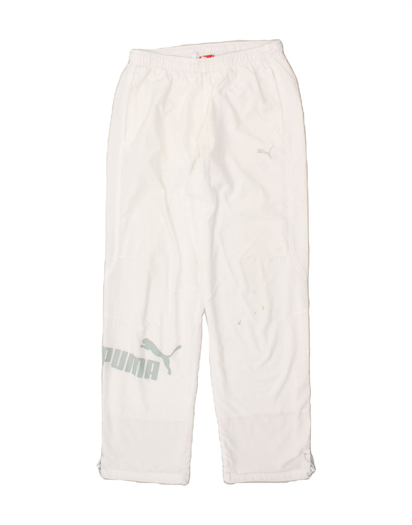 PUMA Mens Graphic Tracksuit Trousers Medium White Polyester Vintage Puma and Second-Hand Puma from Messina Hembry 