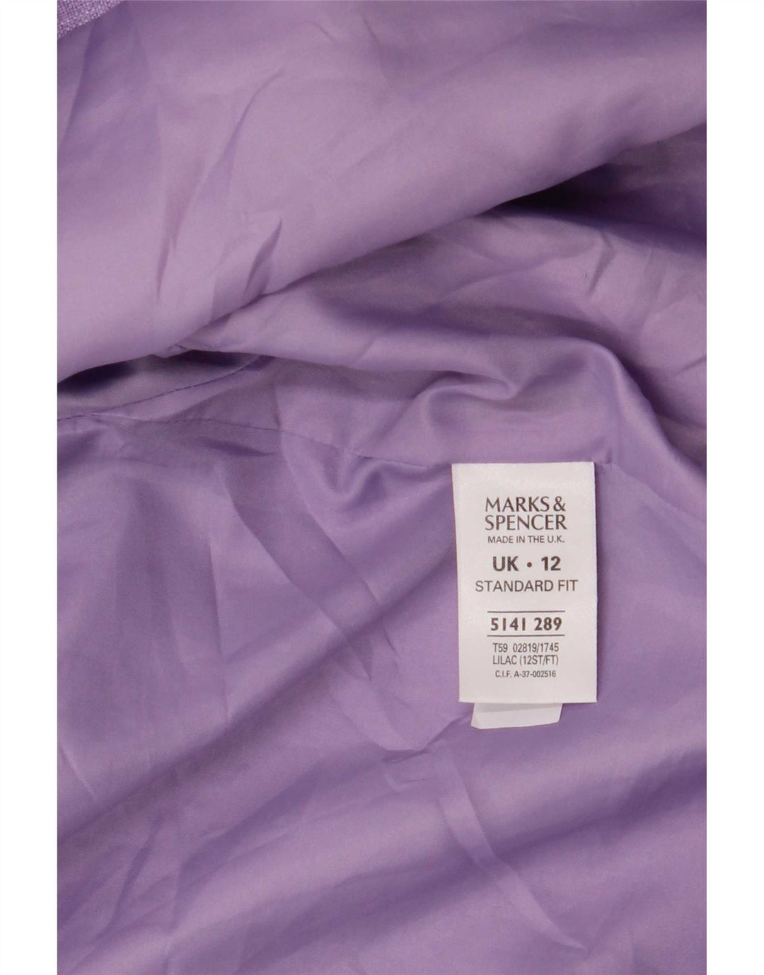 Marks & Spencer Womens Standard 1 Button Blazer Jacket UK 12 Medium Purple