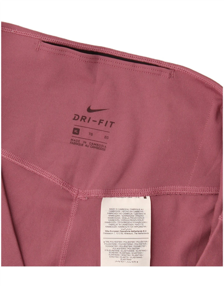 Nike Womens Dri Fit Leggings UK 18 XL  Pink Polyester