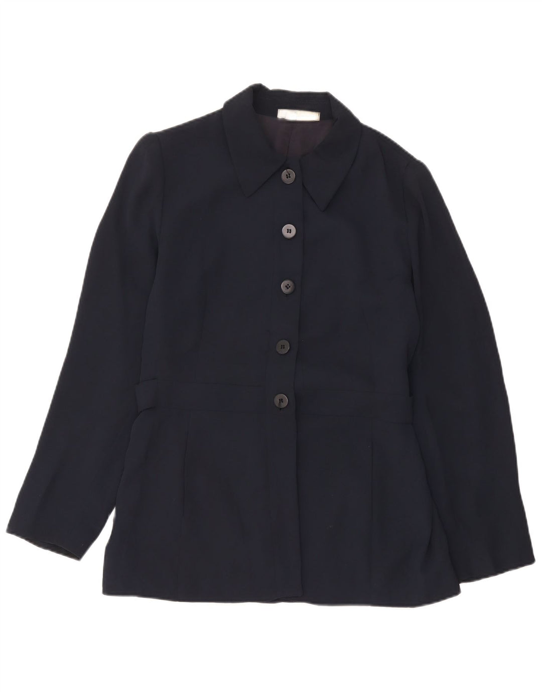 Zara Womens 5 Button Blazer Jacket EU 42 Large Navy Blue Rayon
