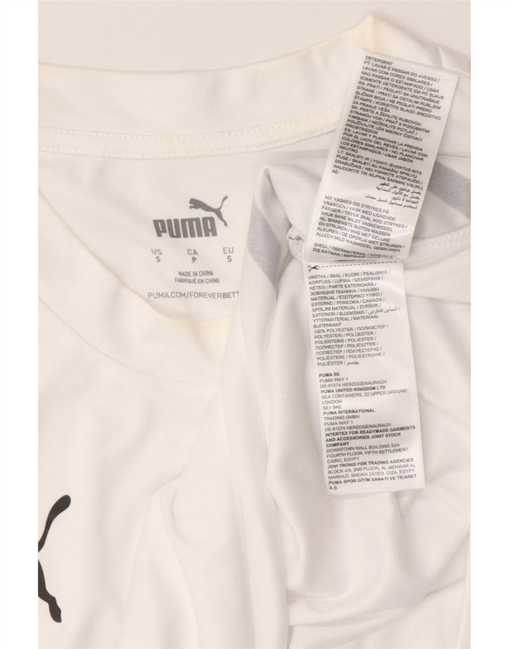 Puma Mens Deutshland Graphic T-Shirt Top Small White Striped Polyester