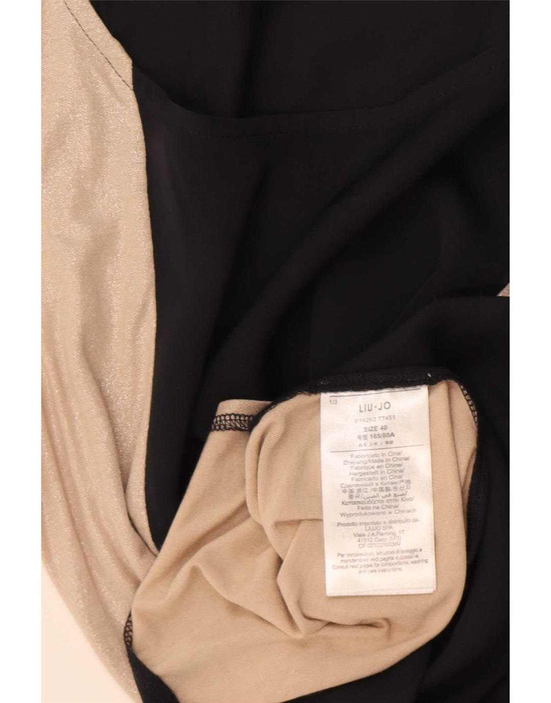 Liu Jo Womens Vest Top IT 40 Small Black Colourblock Polyester