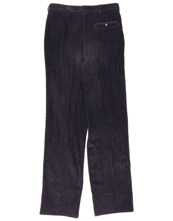 POP 84 Mens Straight Corduroy Trousers IT 48 Medium W30 L34 Navy Blue