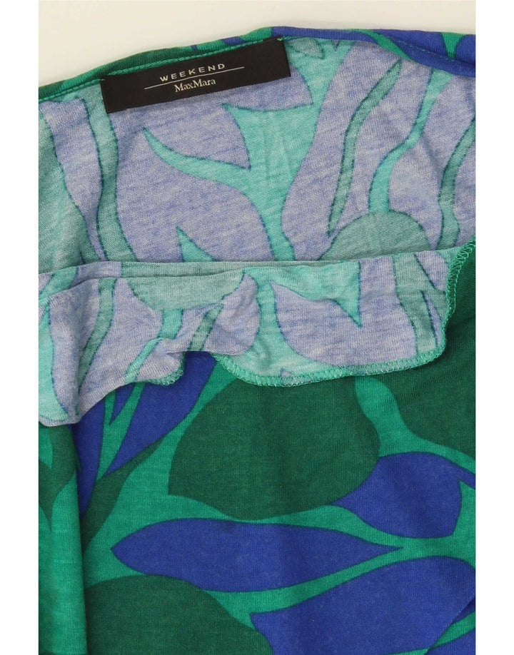 Max Mara Womens Weekend Blouse Top UK 12 Medium Blue Floral