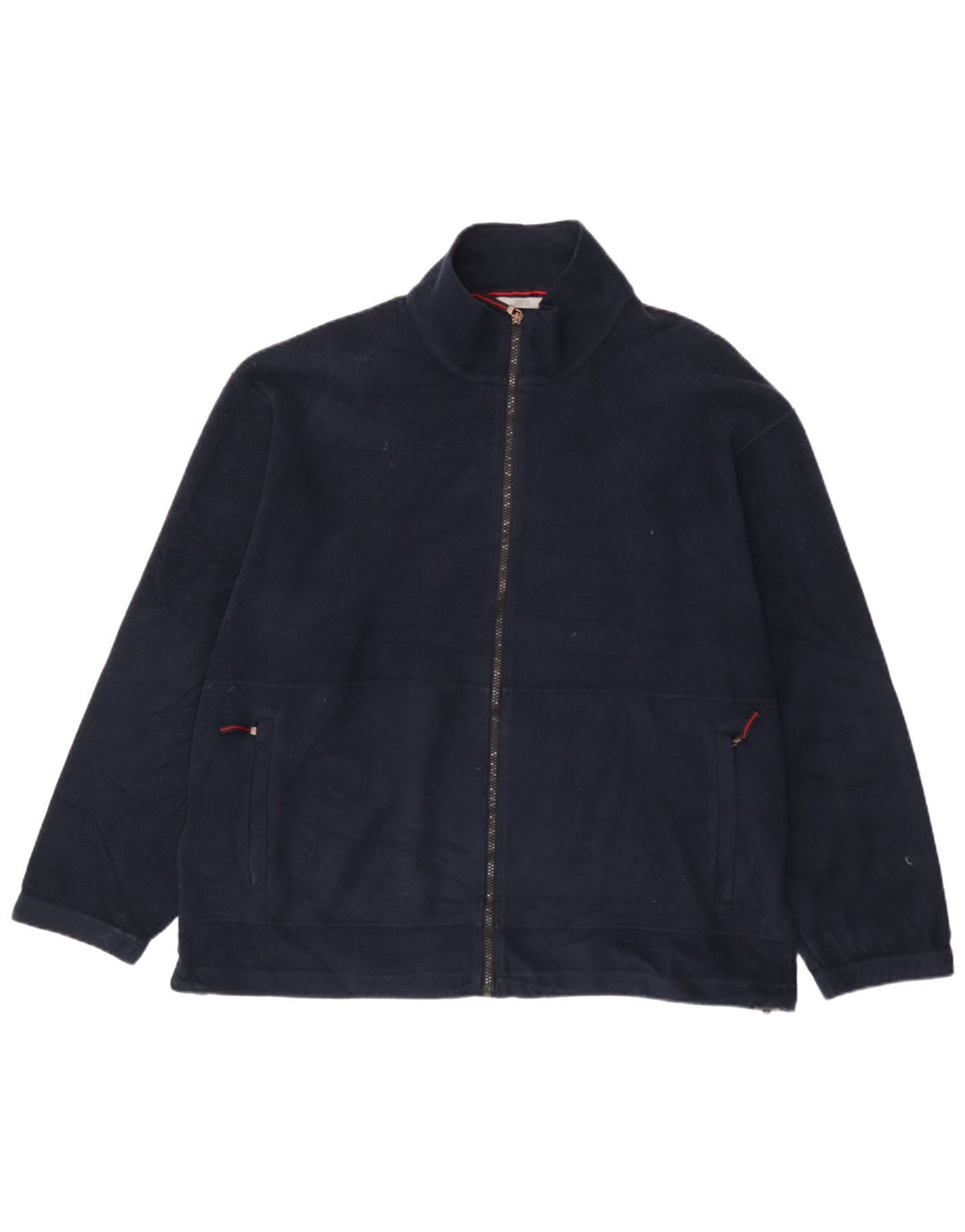 Marks & Spencer Mens Fleece Jacket UK 42 XL Navy Blue Polyester