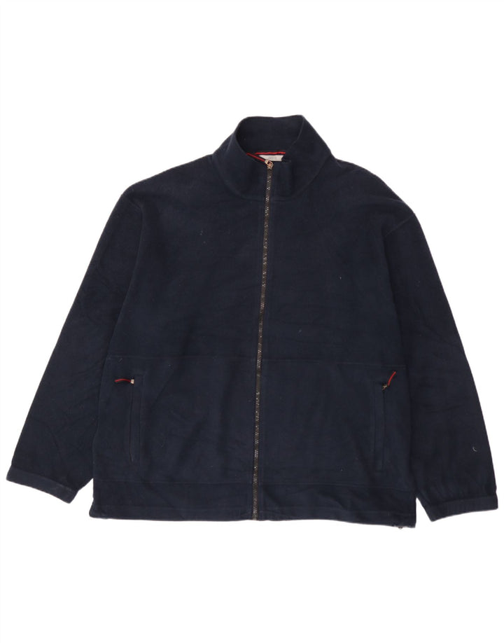 Marks & Spencer Mens Fleece Jacket UK 42 XL Navy Blue Polyester
