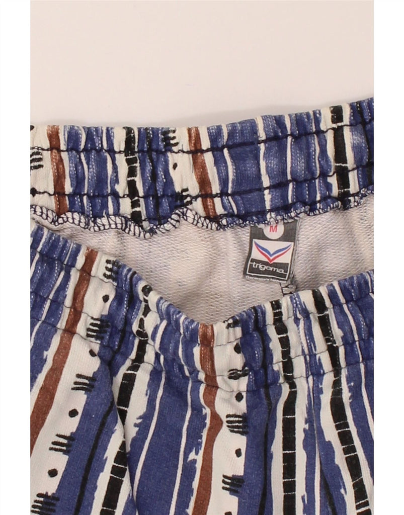 TRIGEMA Womens Tracksuit Trousers UK 14 Medium  Blue Striped Cotton Vintage Trigema and Second-Hand Trigema from Messina Hembry 