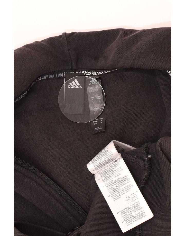 Adidas Mens Zip Hoodie Sweater Small Black Cotton