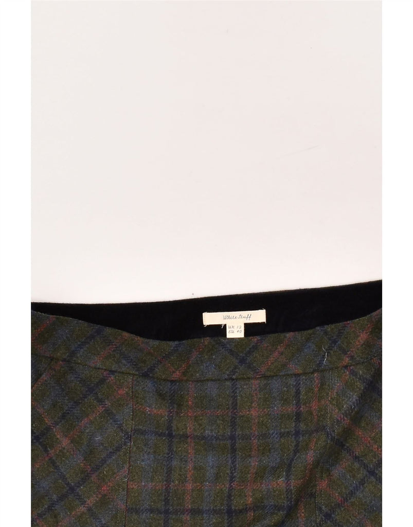 WHITE STUFF Womens Mini Skirt UK 12 Medium W32  Khaki Check Wool | Vintage White Stuff | Thrift | Second-Hand White Stuff | Used Clothing | Messina Hembry 