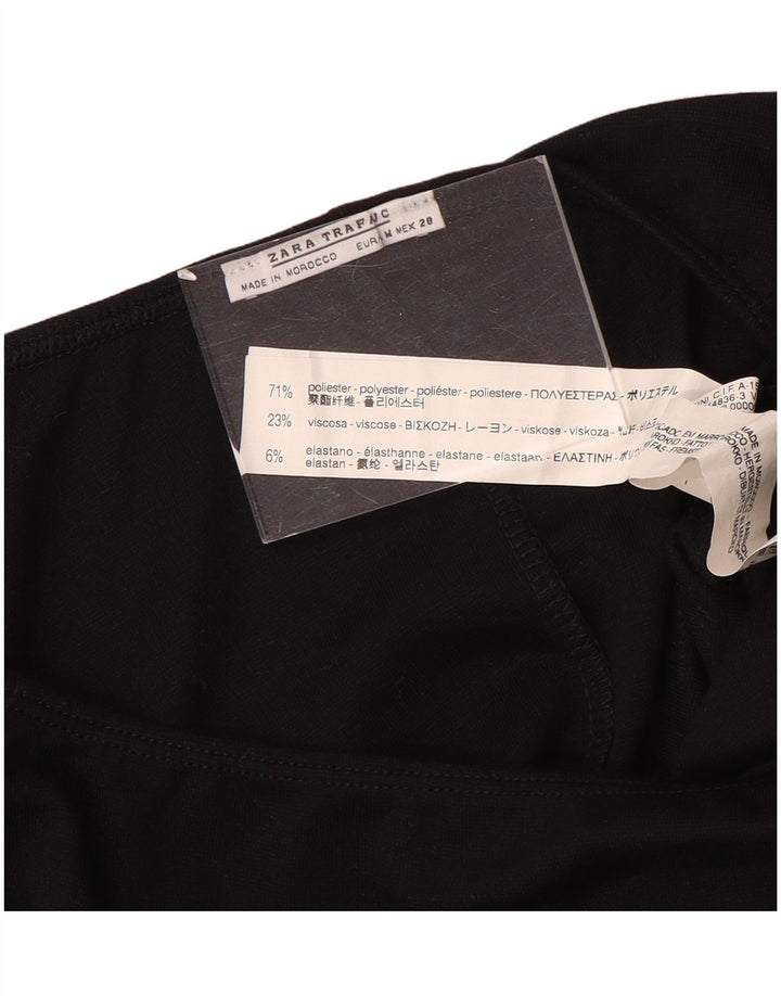 Zara Womens 3/4 Sleeve Bodysuit UK 12 Medium Black Polyester
