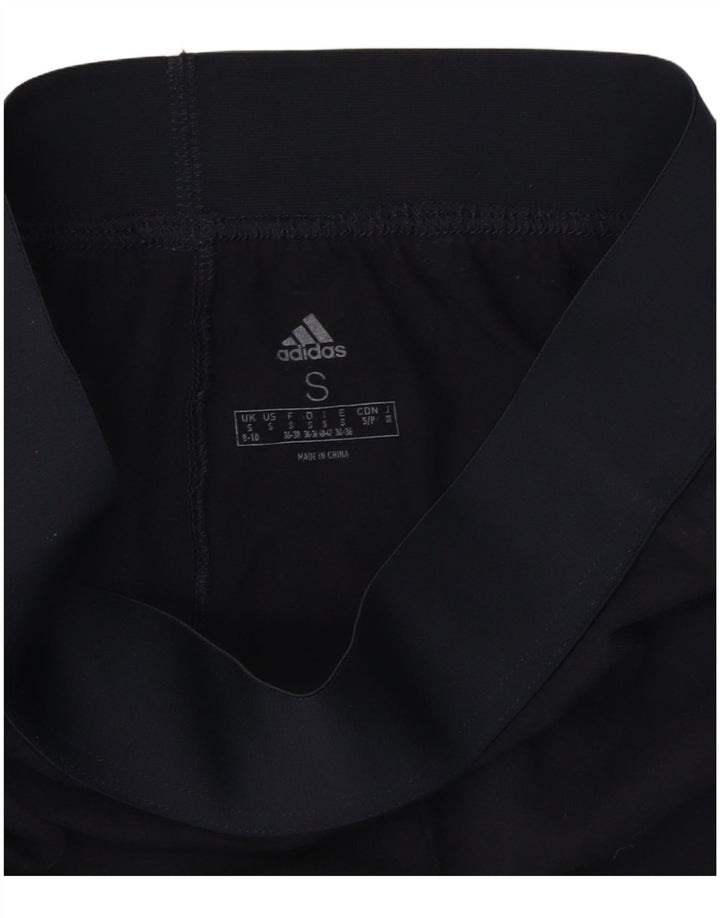 ADIDAS Womens Leggings UK 8/10 Small  Navy Blue Cotton