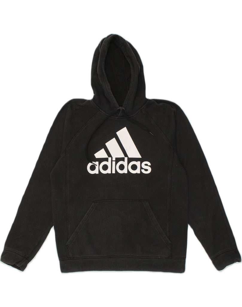 ADIDAS Mens Graphic Hoodie Jumper Medium Black Cotton | Vintage Adidas | Thrift | Second-Hand Adidas | Used Clothing | Messina Hembry 