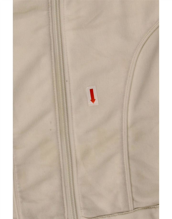 ADIDAS Womens Tracksuit Top Jacket UK 14 Medium White Polyester