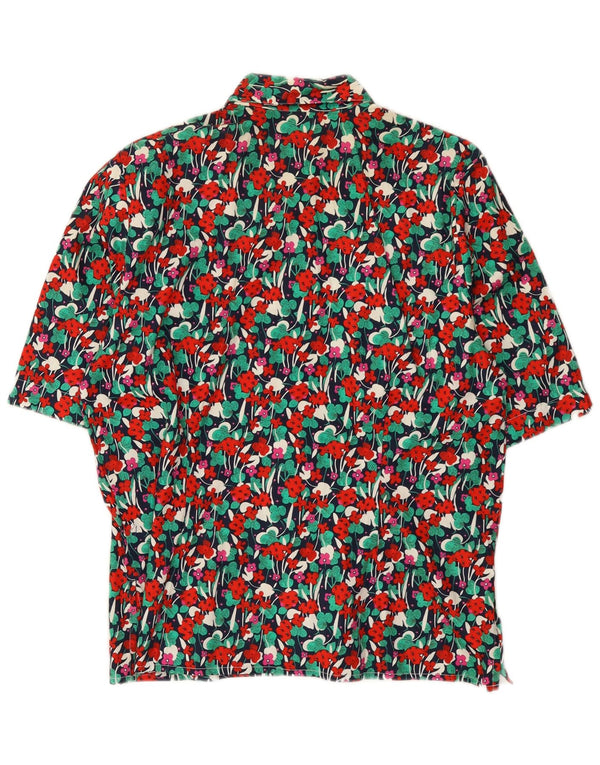 Vintage Womens Short Sleeve Shirt Blouse EU 38 Medium Multicoloured Floral