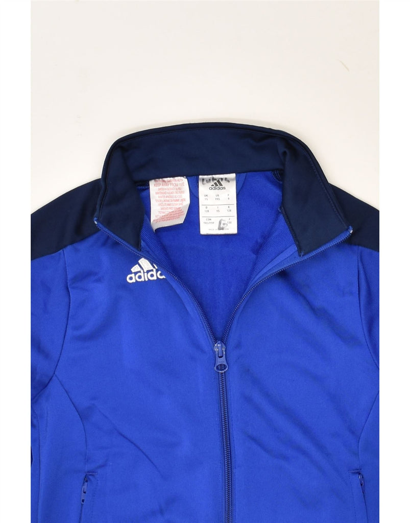 ADIDAS Boys Tracksuit Top Jacket 7-8 Years Small  Blue Polyester | Vintage Adidas | Thrift | Second-Hand Adidas | Used Clothing | Messina Hembry 