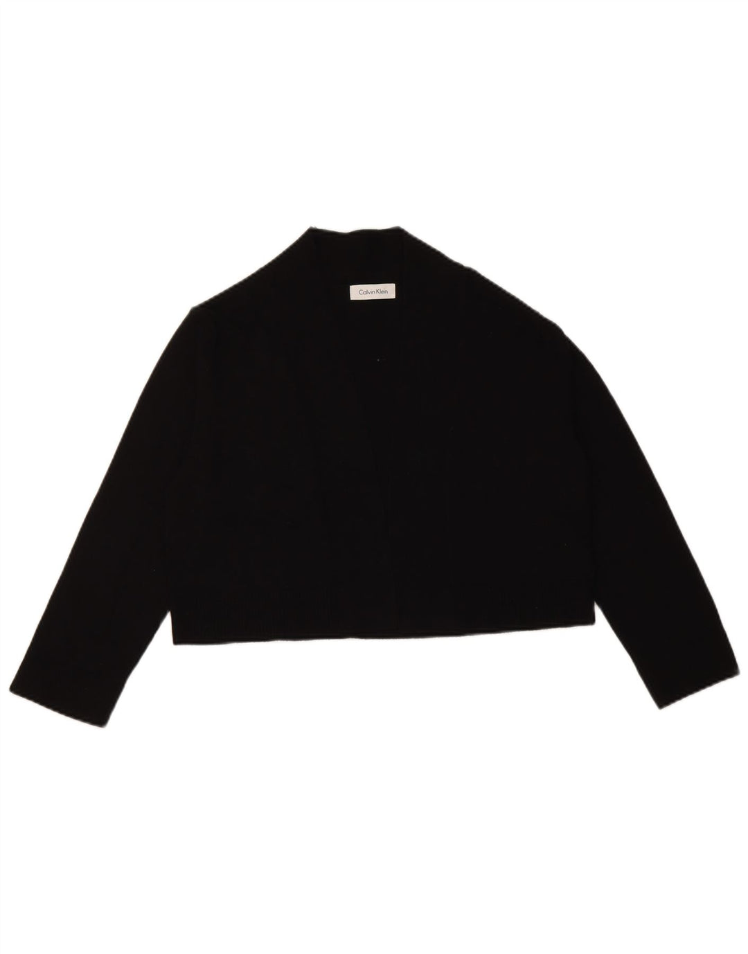 Calvin Klein Womens Crop Top Long Sleeve UK 12 Medium Black