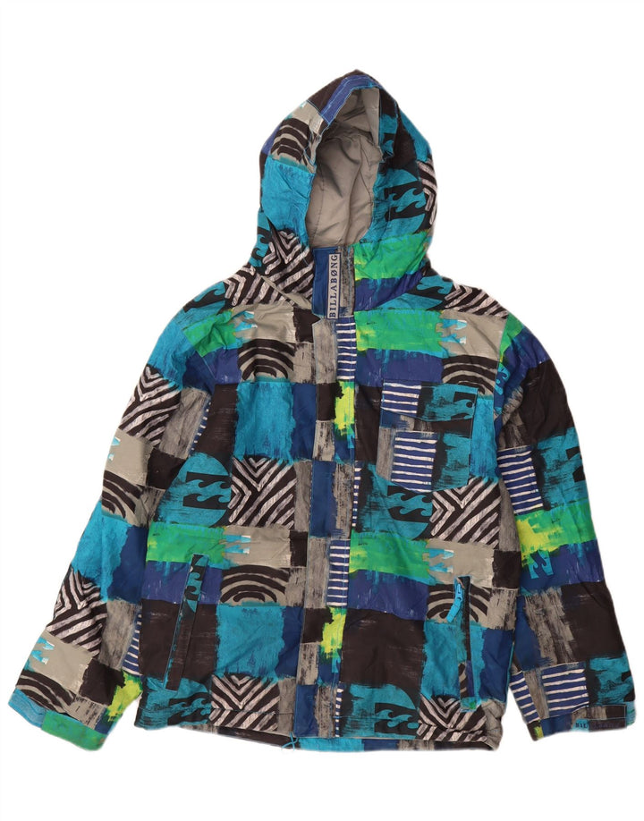 Billabong Boys Hooded Ski Jacket 13-14 Years XL Multicoloured Patchwork