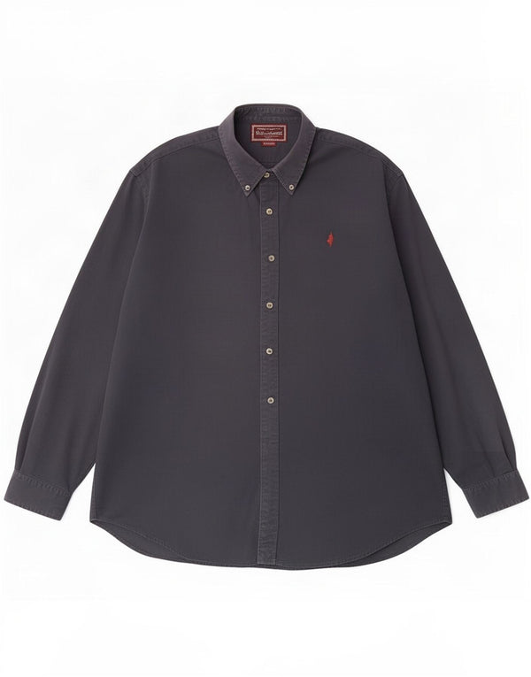 Marlboro Classics Mens Shirt 2XL Navy Blue Cotton