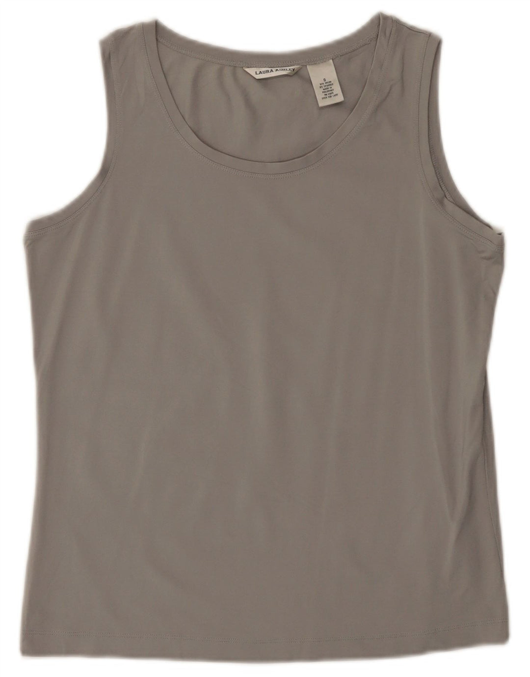 LAURA ASHLEY Womens Vest Top UK 10 Small Grey Nylon